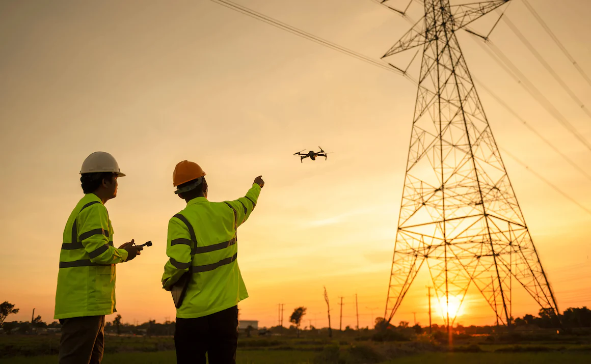 An inspection on Power Lines performed with drones